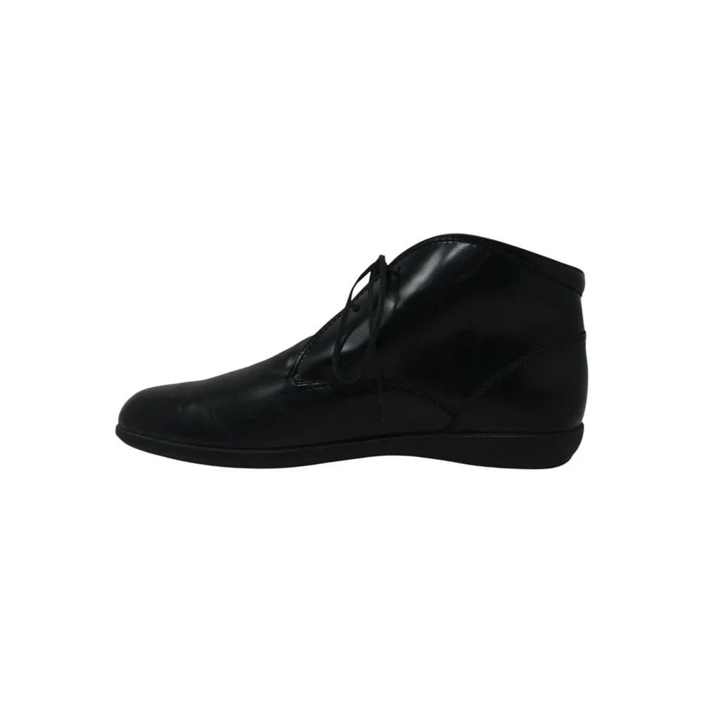 Ermenegildo Zegna Chukka Boots Men 11.5 Black Polished Leather Italy